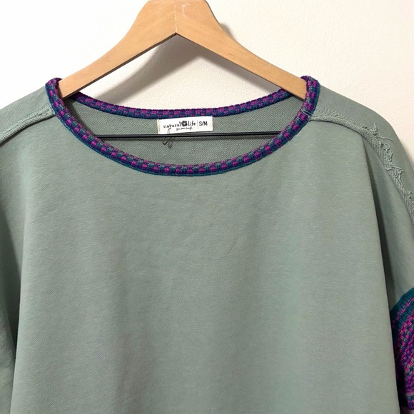 NATURAL LIFE Multicolor Sweatshirt with Green and Pink - Picture 5 of 11